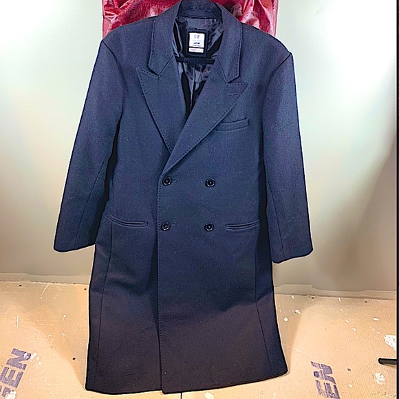 Double-breasted Italian wool long coat - Picture 5 of 9